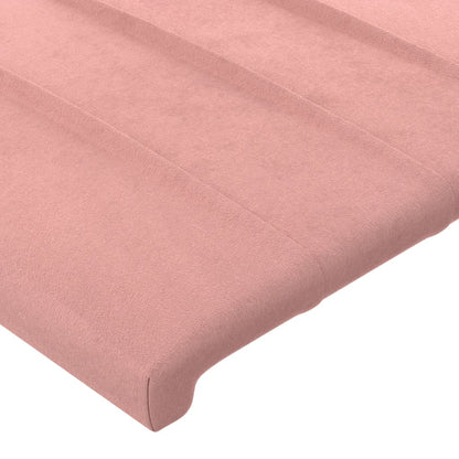 vidaXL Kopfteil mit Ohren Rosa 93x23x118/128 cm Samt