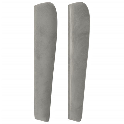 vidaXL Kopfteil mit Ohren Hellgrau 103x23x118/128 cm Samt