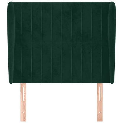 vidaXL Kopfteil mit Ohren Dunkelgrün 103x23x118/128 cm Samt