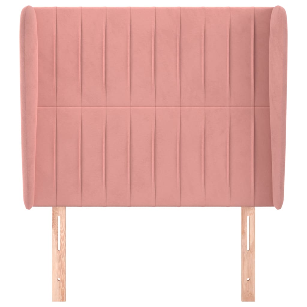 vidaXL Kopfteil mit Ohren Rosa 103x23x118/128 cm Samt