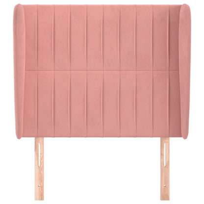 vidaXL Kopfteil mit Ohren Rosa 103x23x118/128 cm Samt
