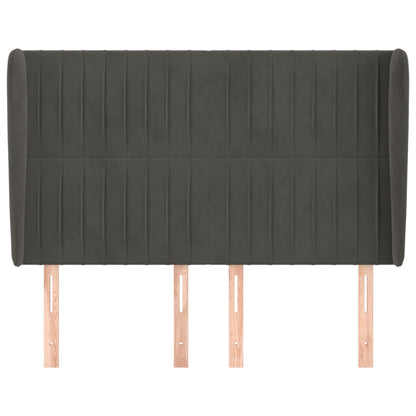 vidaXL Kopfteil mit Ohren Dunkelgrau 147x23x118/128 cm Samt
