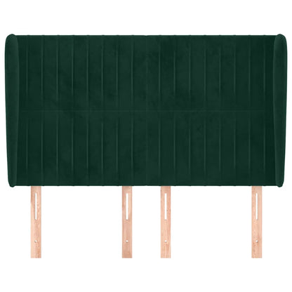 vidaXL Kopfteil mit Ohren Dunkelgrün 147x23x118/128 cm Samt