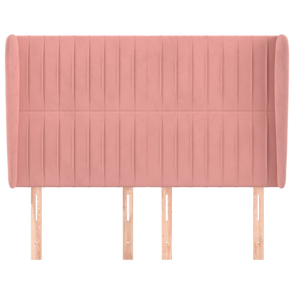 vidaXL Kopfteil mit Ohren Rosa 147x23x118/128 cm Samt