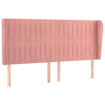vidaXL Kopfteil mit Ohren Rosa 163x23x118/128 cm Samt