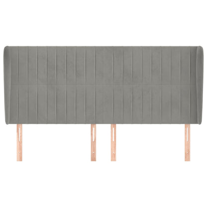 vidaXL Kopfteil mit Ohren Hellgrau 183x23x118/128 cm Samt
