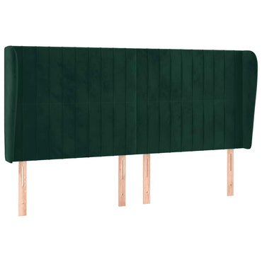 vidaXL Kopfteil mit Ohren Dunkelgrün 183x23x118/128 cm Samt