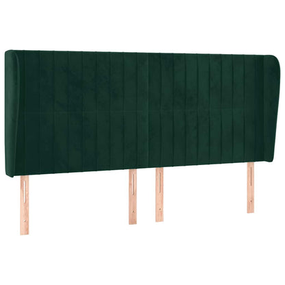 vidaXL Kopfteil mit Ohren Dunkelgrün 183x23x118/128 cm Samt