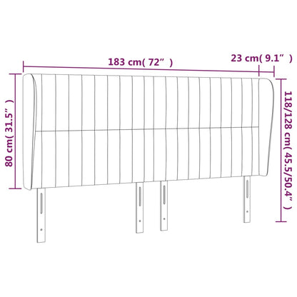 vidaXL Kopfteil mit Ohren Rosa 183x23x118/128 cm Samt