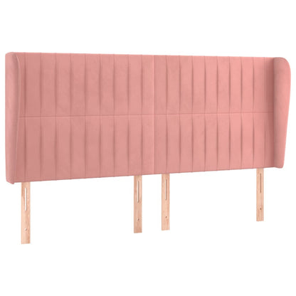 vidaXL Kopfteil mit Ohren Rosa 203x23x118/128 cm Samt