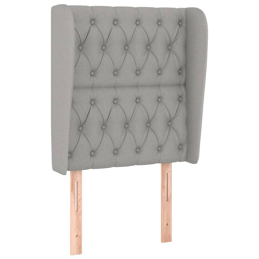 vidaXL Kopfteil mit Ohren Hellgrau 83x23x118/128 cm Stoff