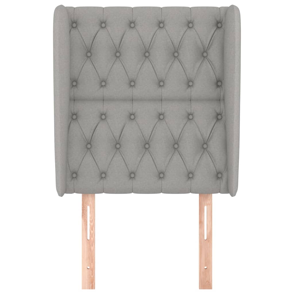 vidaXL Kopfteil mit Ohren Hellgrau 83x23x118/128 cm Stoff