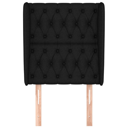vidaXL Kopfteil mit Ohren Schwarz 83x23x118/128 cm Stoff