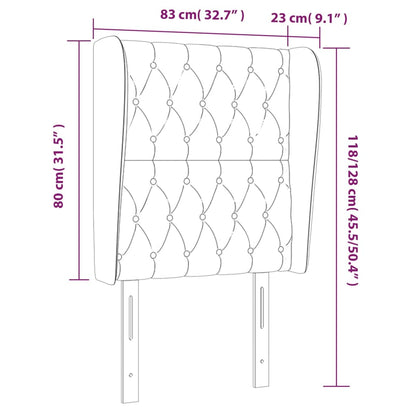 vidaXL Kopfteil mit Ohren Dunkelbraun 83x23x118/128 cm Stoff