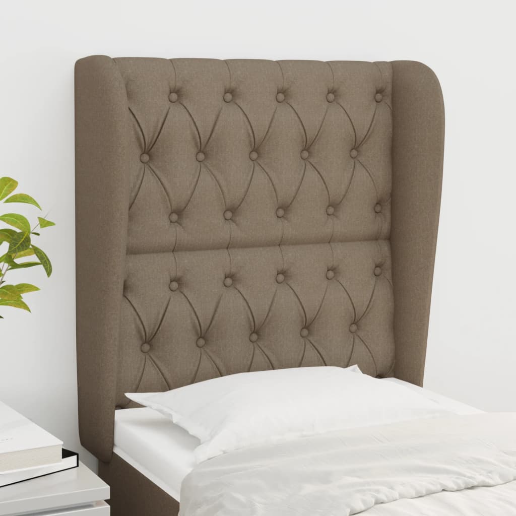 vidaXL Kopfteil mit Ohren Taupe 83x23x118/128 cm Stoff