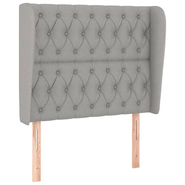 vidaXL Kopfteil mit Ohren Hellgrau 93x23x118/128 cm Stoff
