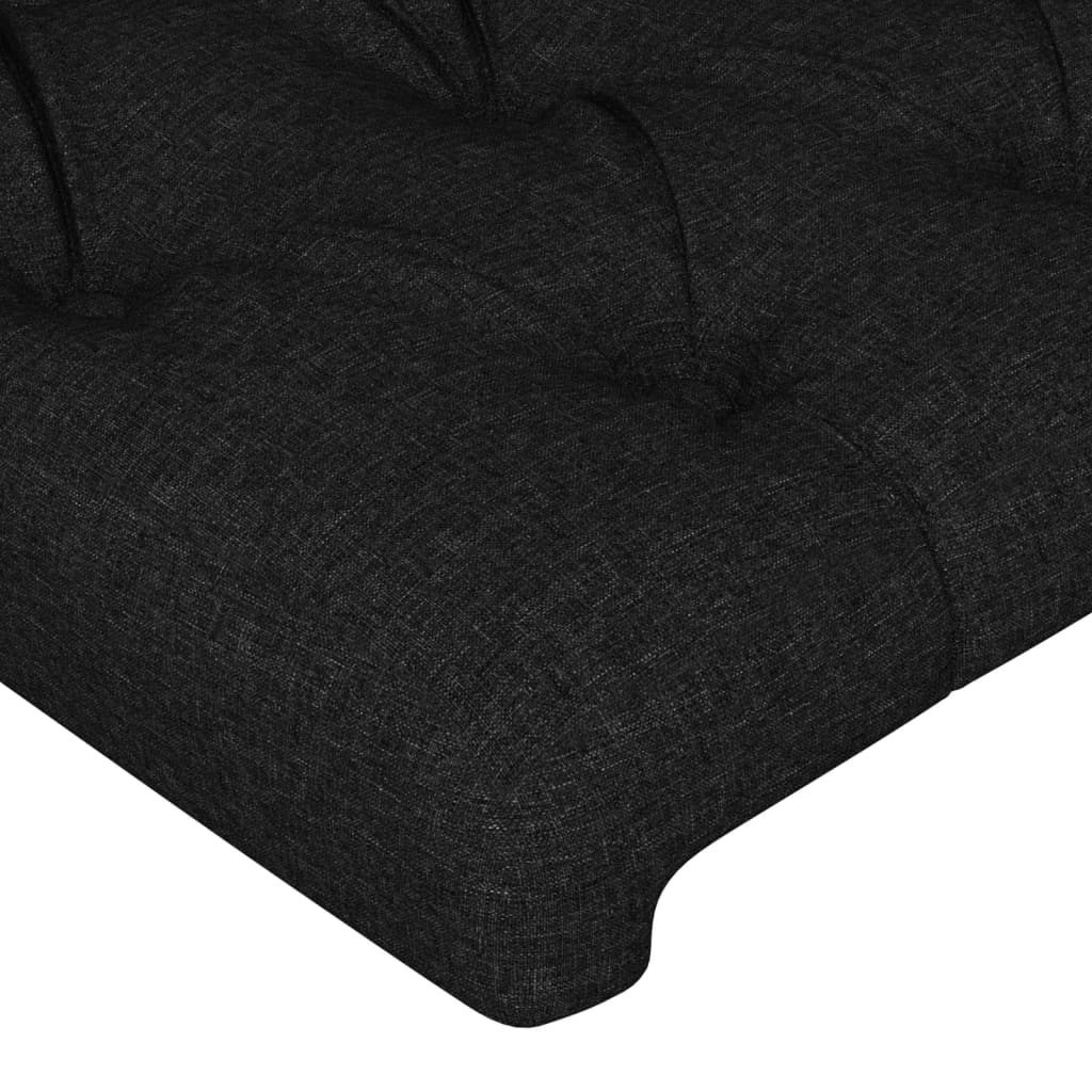 vidaXL Kopfteil mit Ohren Schwarz 93x23x118/128 cm Stoff
