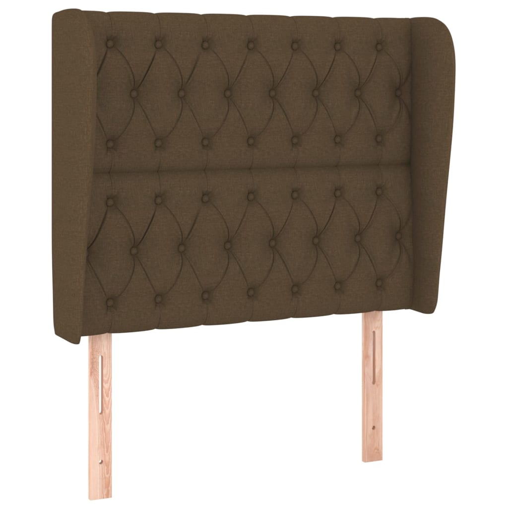 vidaXL Kopfteil mit Ohren Dunkelbraun 93x23x118/128 cm Stoff