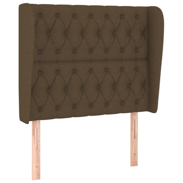 vidaXL Kopfteil mit Ohren Dunkelbraun 93x23x118/128 cm Stoff