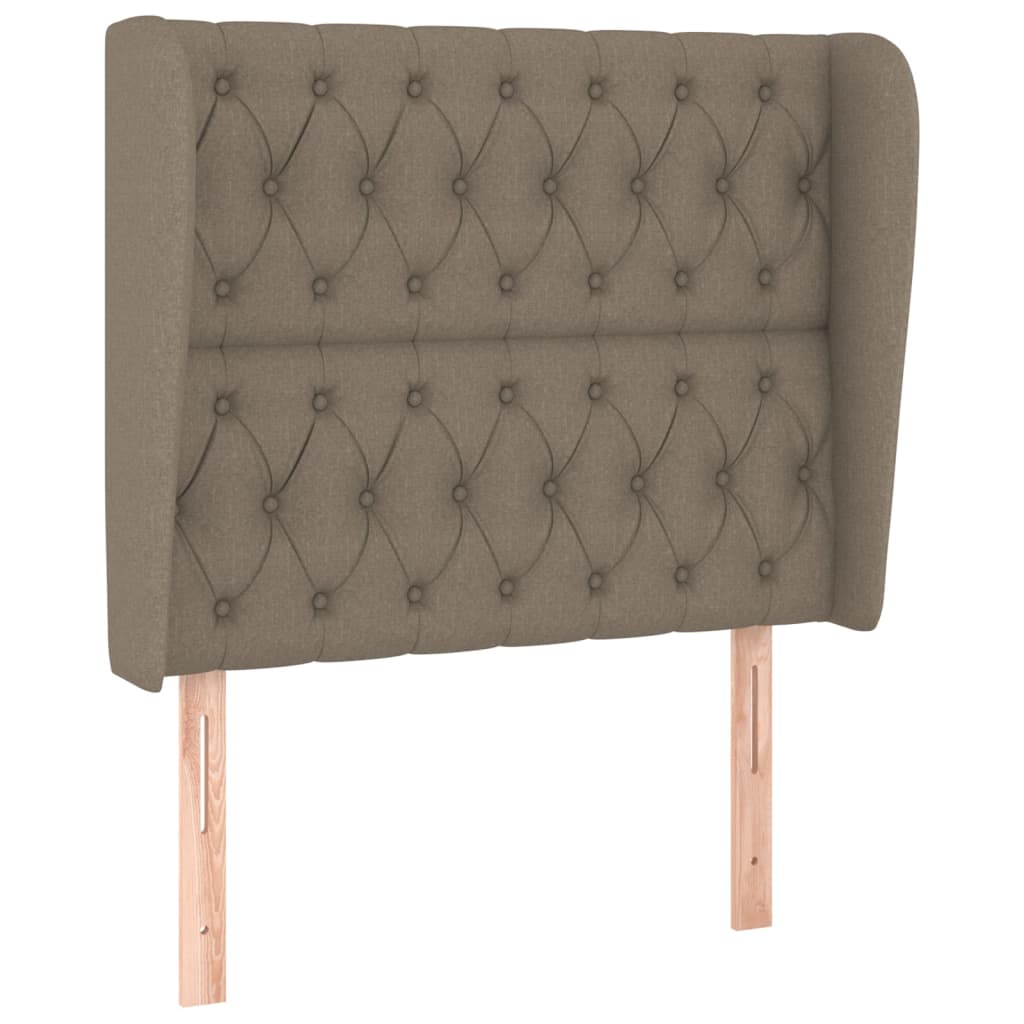 vidaXL Kopfteil mit Ohren Taupe 93x23x118/128 cm Stoff