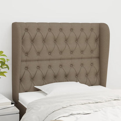 vidaXL Kopfteil mit Ohren Taupe 93x23x118/128 cm Stoff