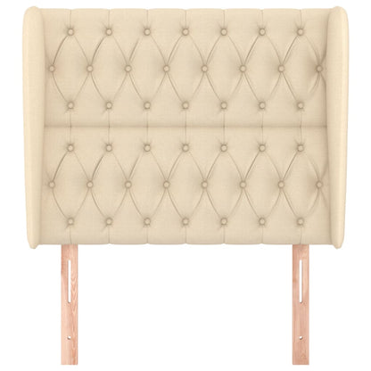 vidaXL Kopfteil mit Ohren Creme 93x23x118/128 cm Stoff
