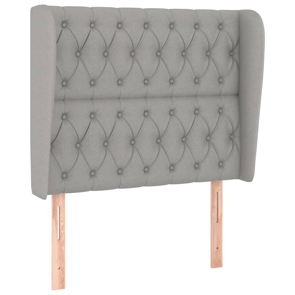 vidaXL Kopfteil mit Ohren Hellgrau 103x23x118/128 cm Stoff