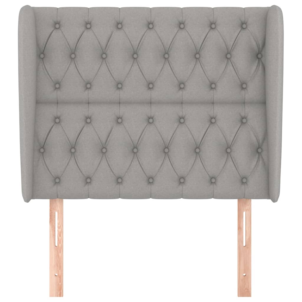 vidaXL Kopfteil mit Ohren Hellgrau 103x23x118/128 cm Stoff