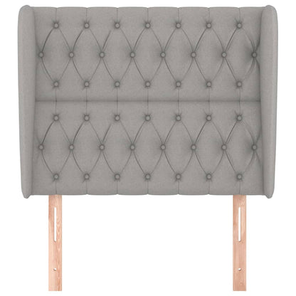 vidaXL Kopfteil mit Ohren Hellgrau 103x23x118/128 cm Stoff