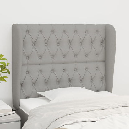 vidaXL Kopfteil mit Ohren Hellgrau 103x23x118/128 cm Stoff