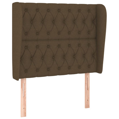 vidaXL Kopfteil mit Ohren Dunkelbraun 103x23x118/128 cm Stoff