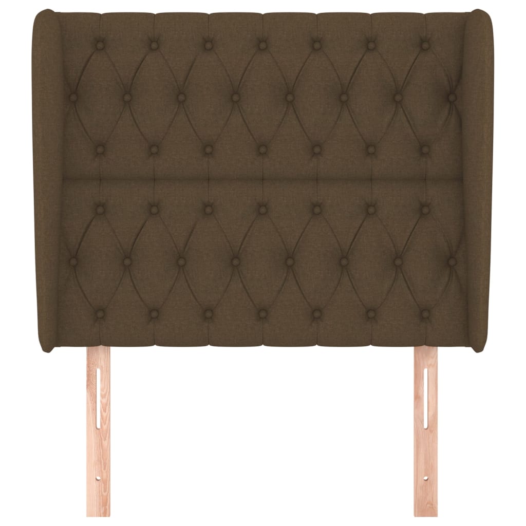 vidaXL Kopfteil mit Ohren Dunkelbraun 103x23x118/128 cm Stoff