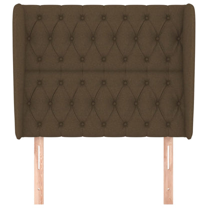 vidaXL Kopfteil mit Ohren Dunkelbraun 103x23x118/128 cm Stoff