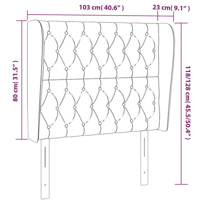vidaXL Kopfteil mit Ohren Dunkelbraun 103x23x118/128 cm Stoff
