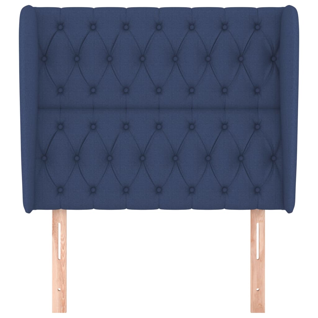 vidaXL Kopfteil mit Ohren Blau 103x23x118/128 cm Stoff