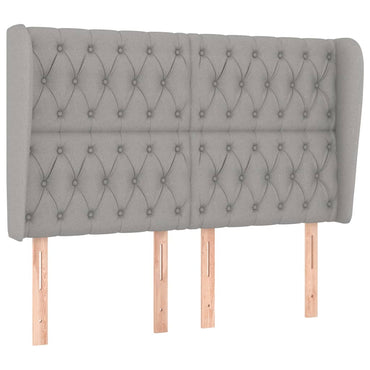 vidaXL Kopfteil mit Ohren Hellgrau 147x23x118/128 cm Stoff