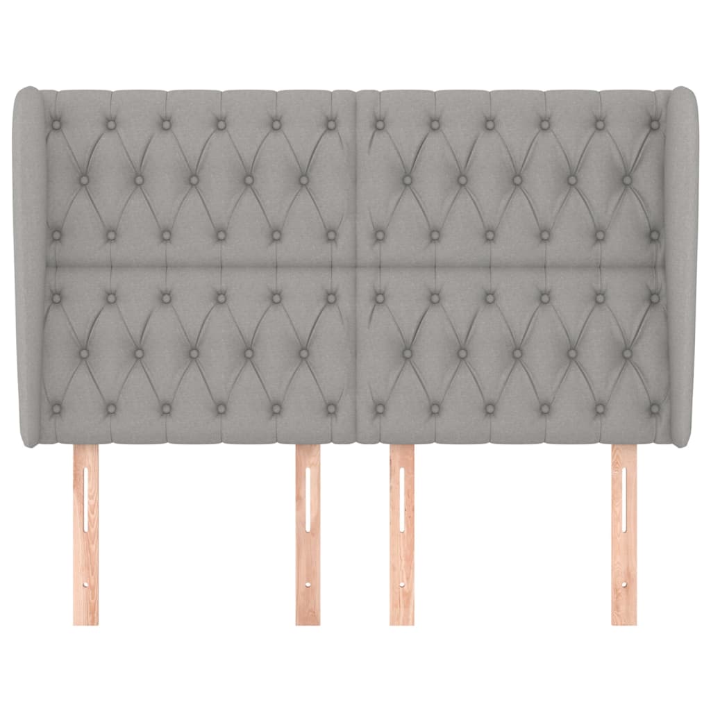 vidaXL Kopfteil mit Ohren Hellgrau 147x23x118/128 cm Stoff