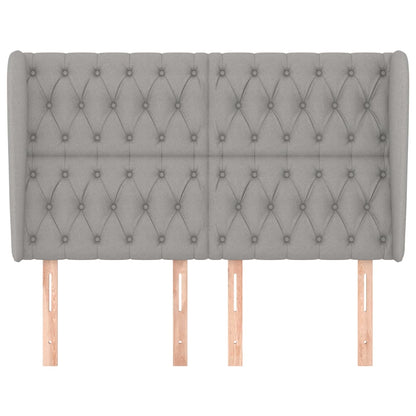 vidaXL Kopfteil mit Ohren Hellgrau 147x23x118/128 cm Stoff