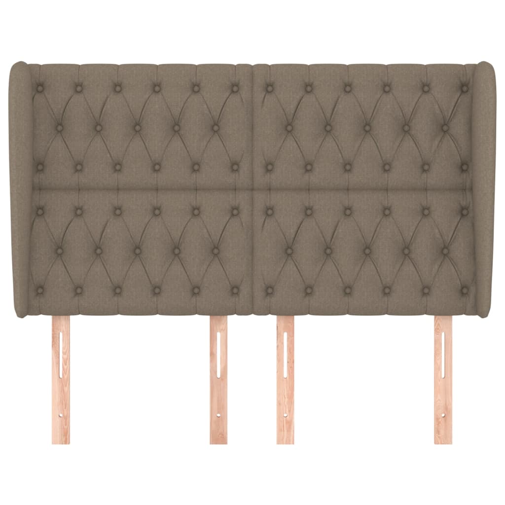 vidaXL Kopfteil mit Ohren Taupe 147x23x118/128 cm Stoff