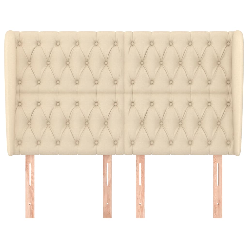 vidaXL Kopfteil mit Ohren Creme 147x23x118/128 cm Stoff