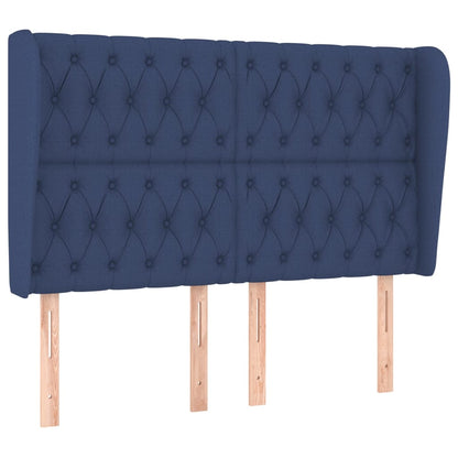 vidaXL Kopfteil mit Ohren Blau 147x23x118/128 cm Stoff