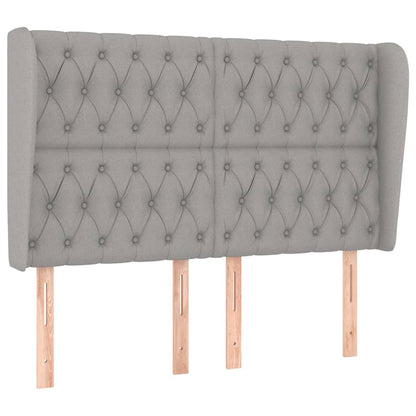 vidaXL Kopfteil mit Ohren Hellgrau 163x23x118/128 cm Stoff