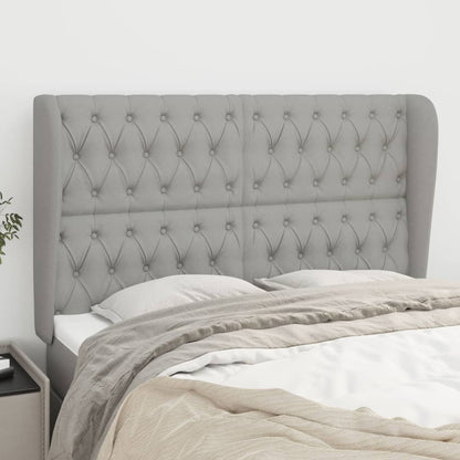 vidaXL Kopfteil mit Ohren Hellgrau 163x23x118/128 cm Stoff