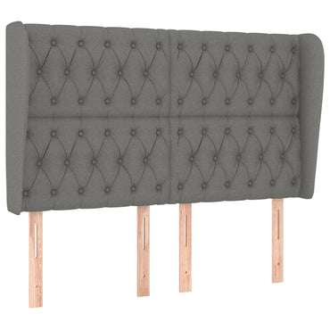 vidaXL Kopfteil mit Ohren Dunkelgrau 163x23x118/128 cm Stoff