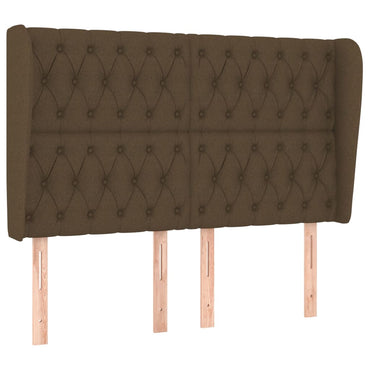 vidaXL Kopfteil mit Ohren Dunkelbraun 163x23x118/128 cm Stoff