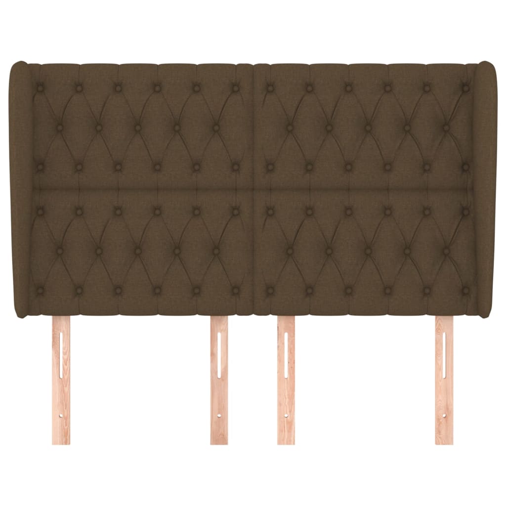 vidaXL Kopfteil mit Ohren Dunkelbraun 163x23x118/128 cm Stoff