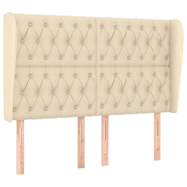 vidaXL Kopfteil mit Ohren Creme 163x23x118/128 cm Stoff
