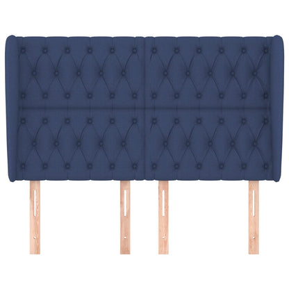 vidaXL Kopfteil mit Ohren Blau 163x23x118/128 cm Stoff