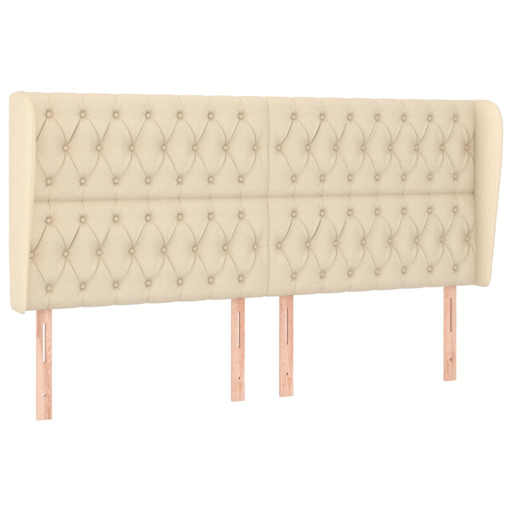 vidaXL Kopfteil mit Ohren Creme 183x23x118/128 cm Stoff