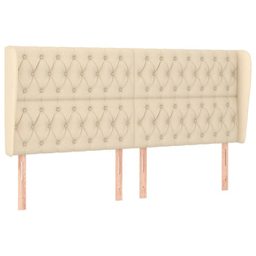 vidaXL Kopfteil mit Ohren Creme 183x23x118/128 cm Stoff